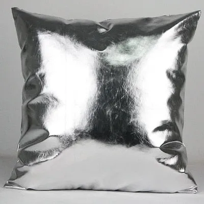 PU Leather Pillow Cover Metallic Cushion Cover