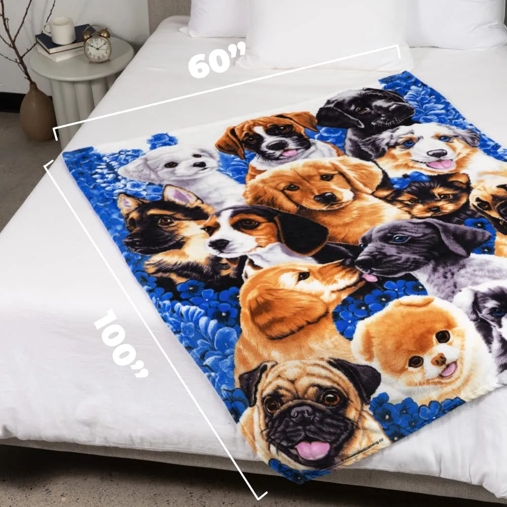 Puppy Collage Super Soft Plush Fleece Throw Blanket By Jenny Newland