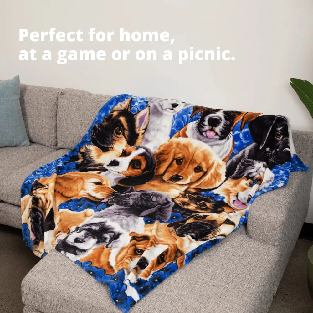 Puppy Collage Super Soft Plush Fleece Throw Blanket By Jenny Newland