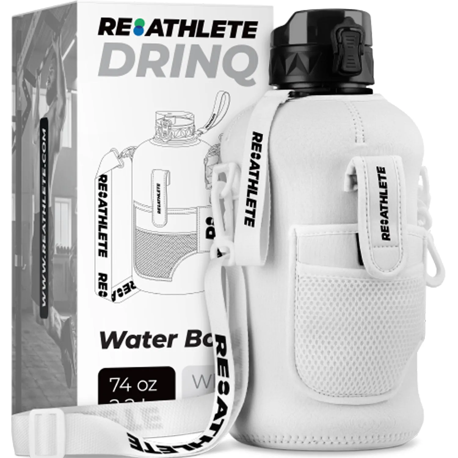 Reathlete DRINQ Half-Gallon Water Bottle with Pockets