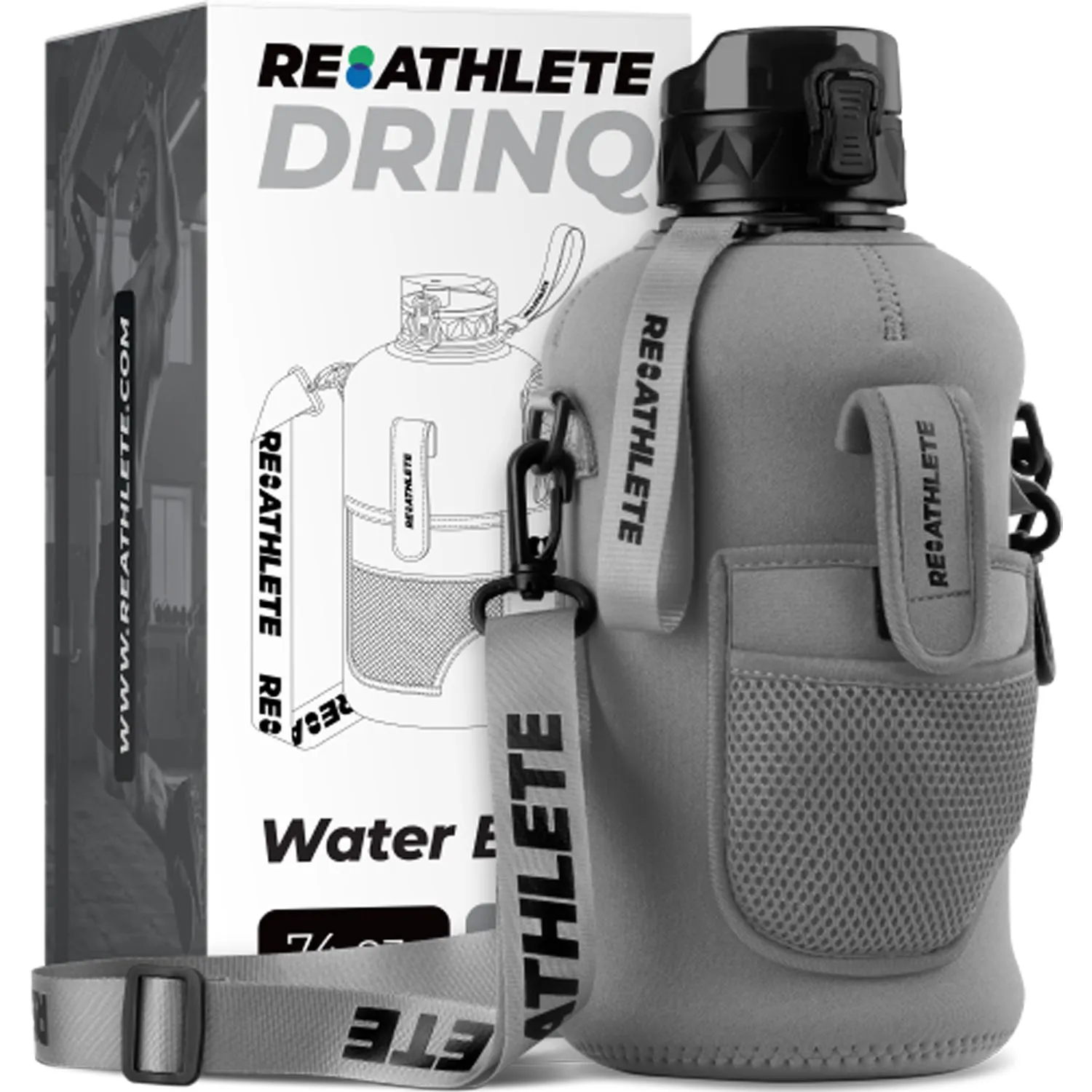 Reathlete DRINQ Half-Gallon Water Bottle with Pockets