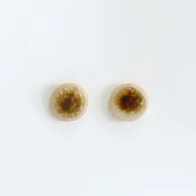 Recycled Gin Bottle Treacle Stud Earrings