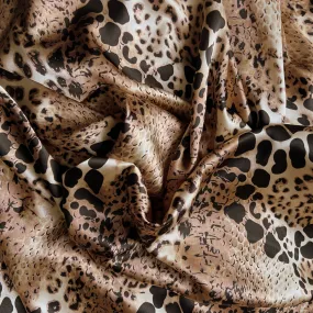 Satin Pillowcase, Leopard African Animal Print. Tan, Brown, Black.