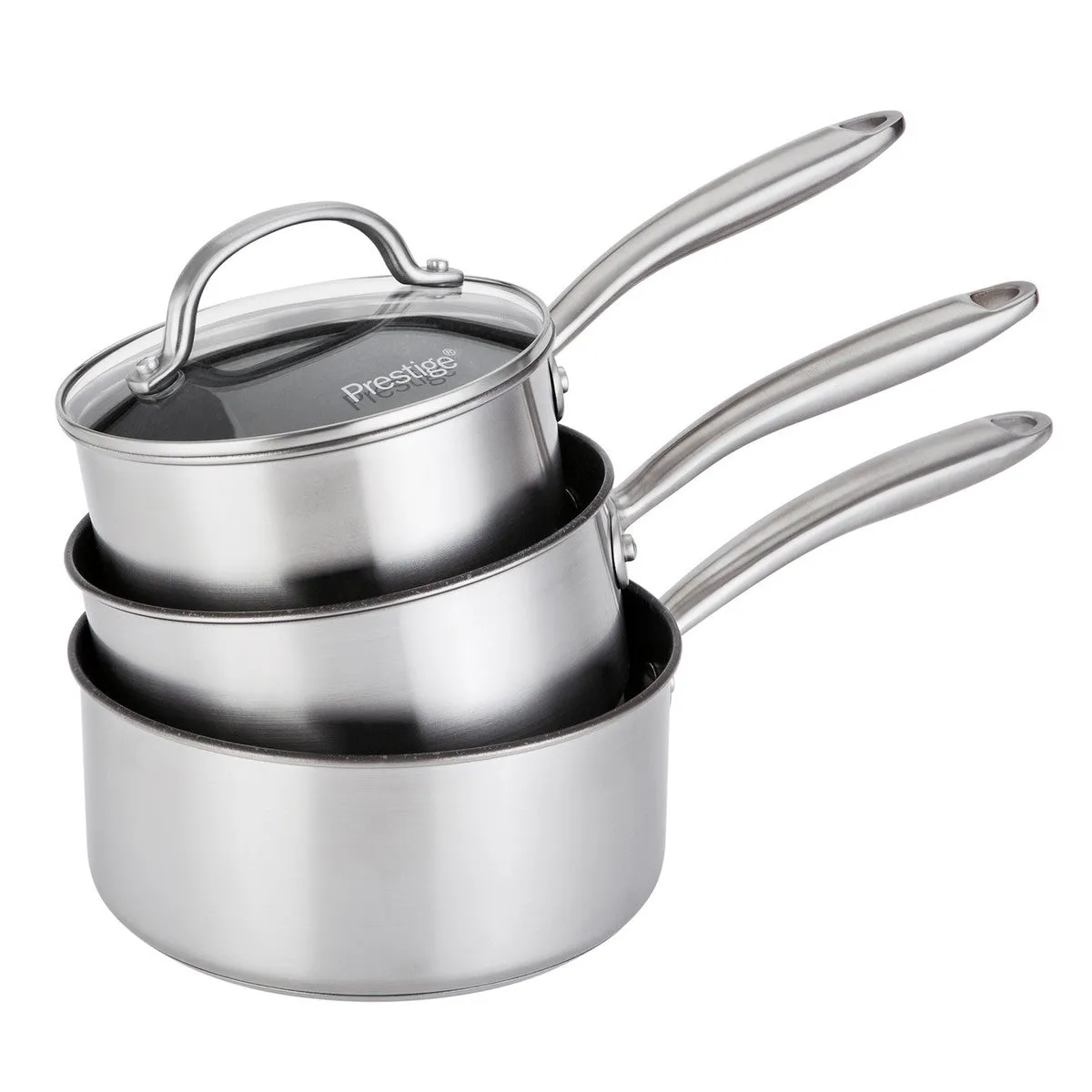 Scratch Guard: Non-Stick Stainless Steel Saucepan & Lid Set - 3 Piece