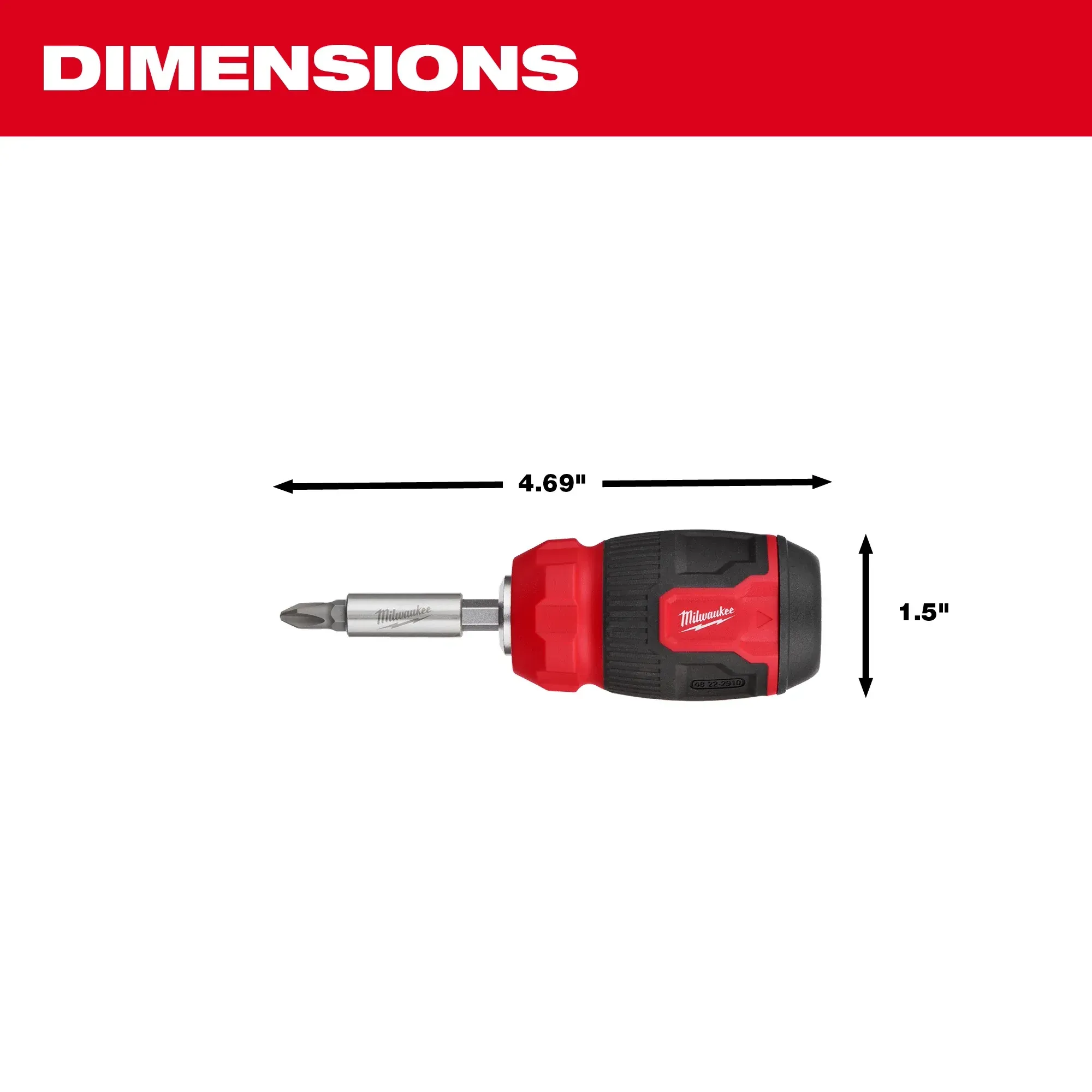 Screwdriver - Milwaukee 8-in-1 Compact Multi-Bit Screwdriver, 48-22-2910