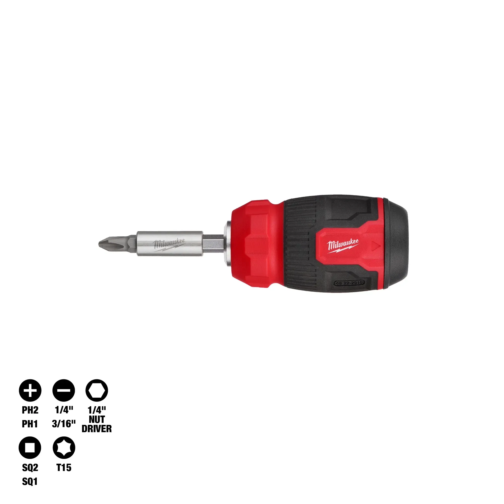 Screwdriver - Milwaukee 8-in-1 Compact Multi-Bit Screwdriver, 48-22-2910