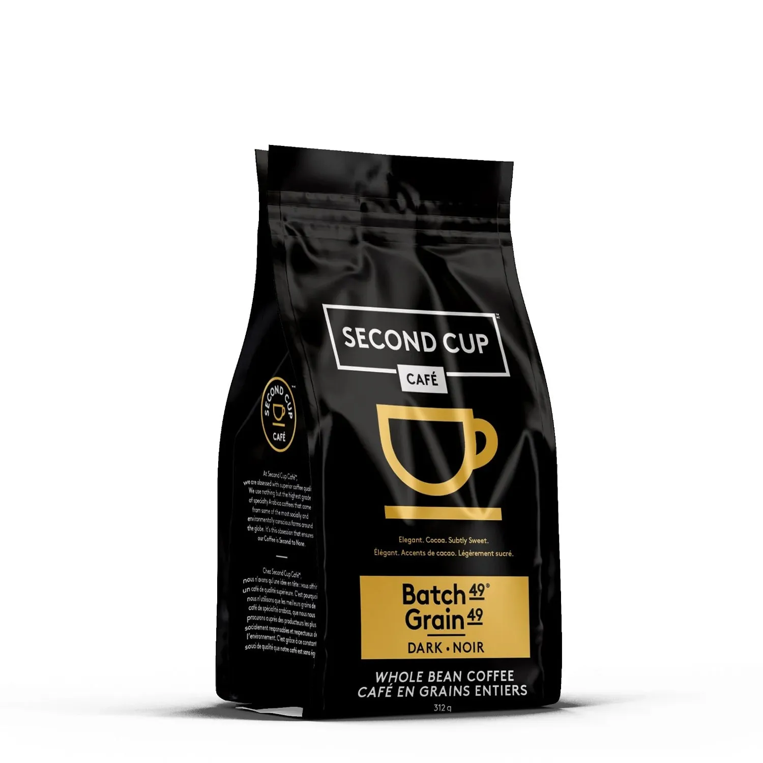 Second Cup Batch 49 Dark Roast Whole Bean Coffee, 312 g