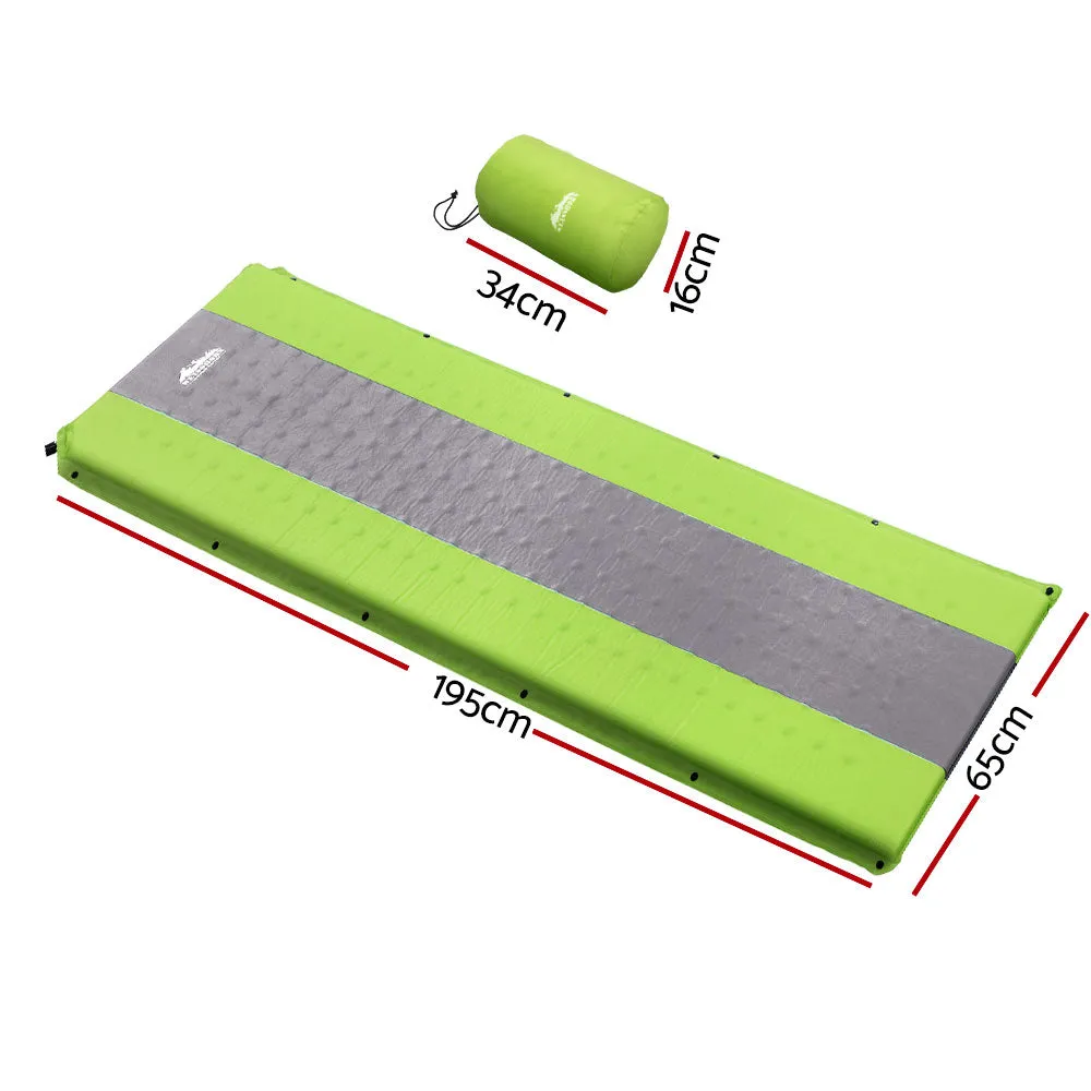 Self Inflating Mattress Camping Sleeping Mat Air Bed Pad - Green Single