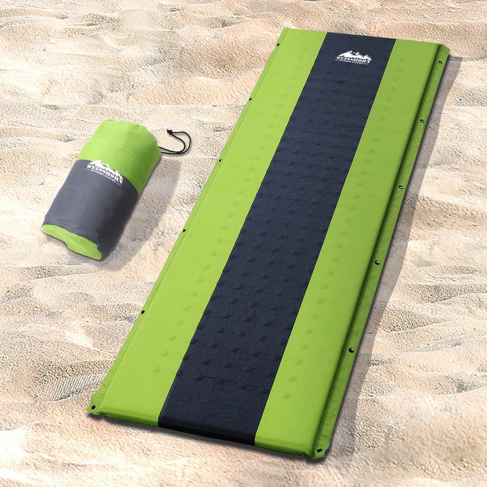 Self Inflating Mattress Camping Sleeping Mat Air Bed Pad - Green Single