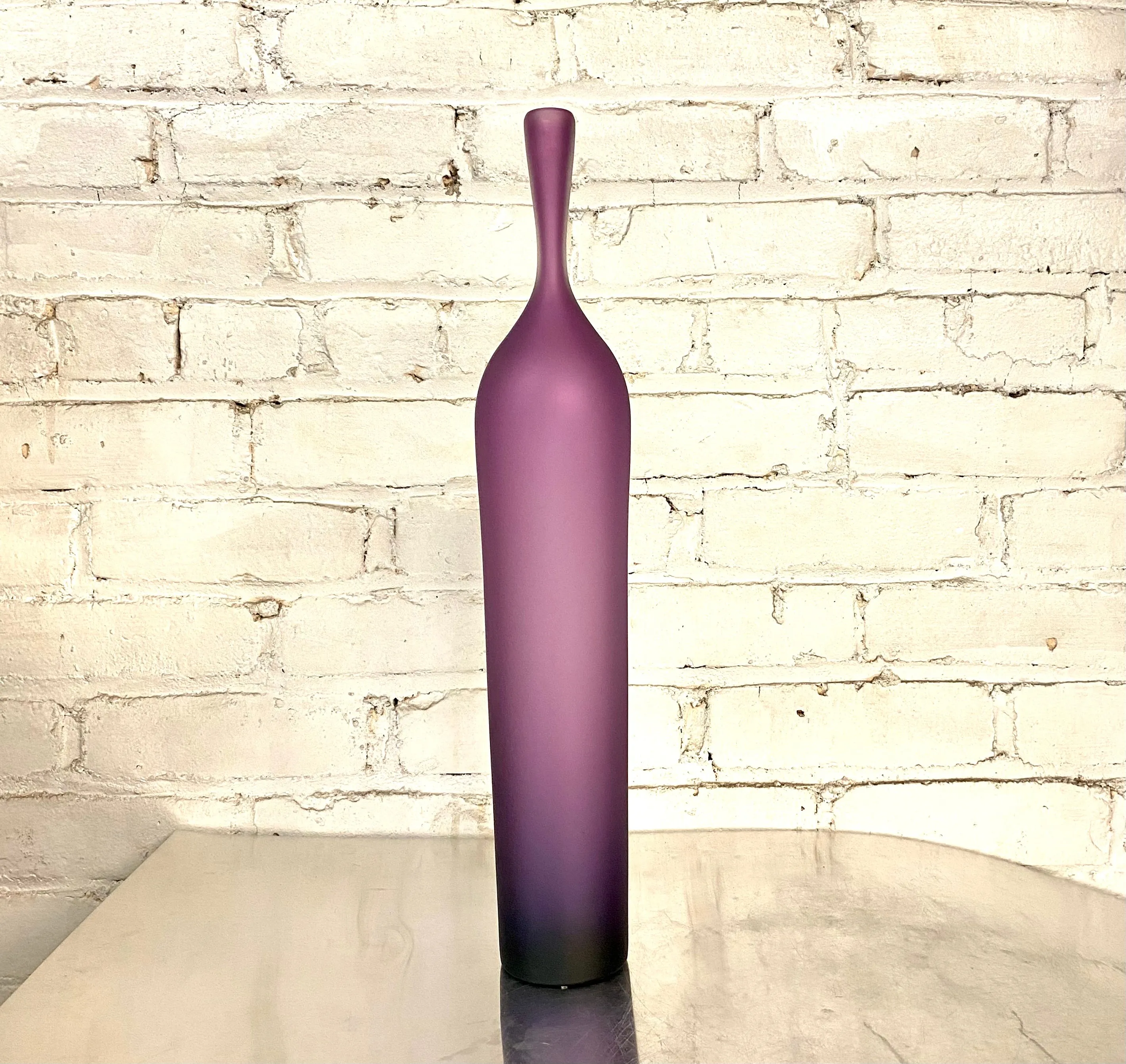 Short Ombre Bottle in Purples by J Shannon Floyd Glass