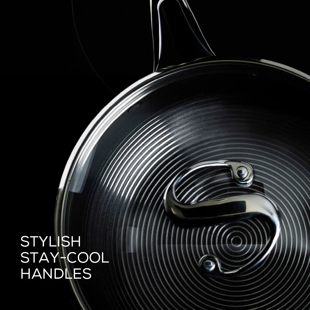 SteelShield™ Polished Stainless Steel Hybrid Non-Stick Frying Pan, Saucepan, Chef's Pan, Sauté Pan & Utensil Set - 7 Pieces