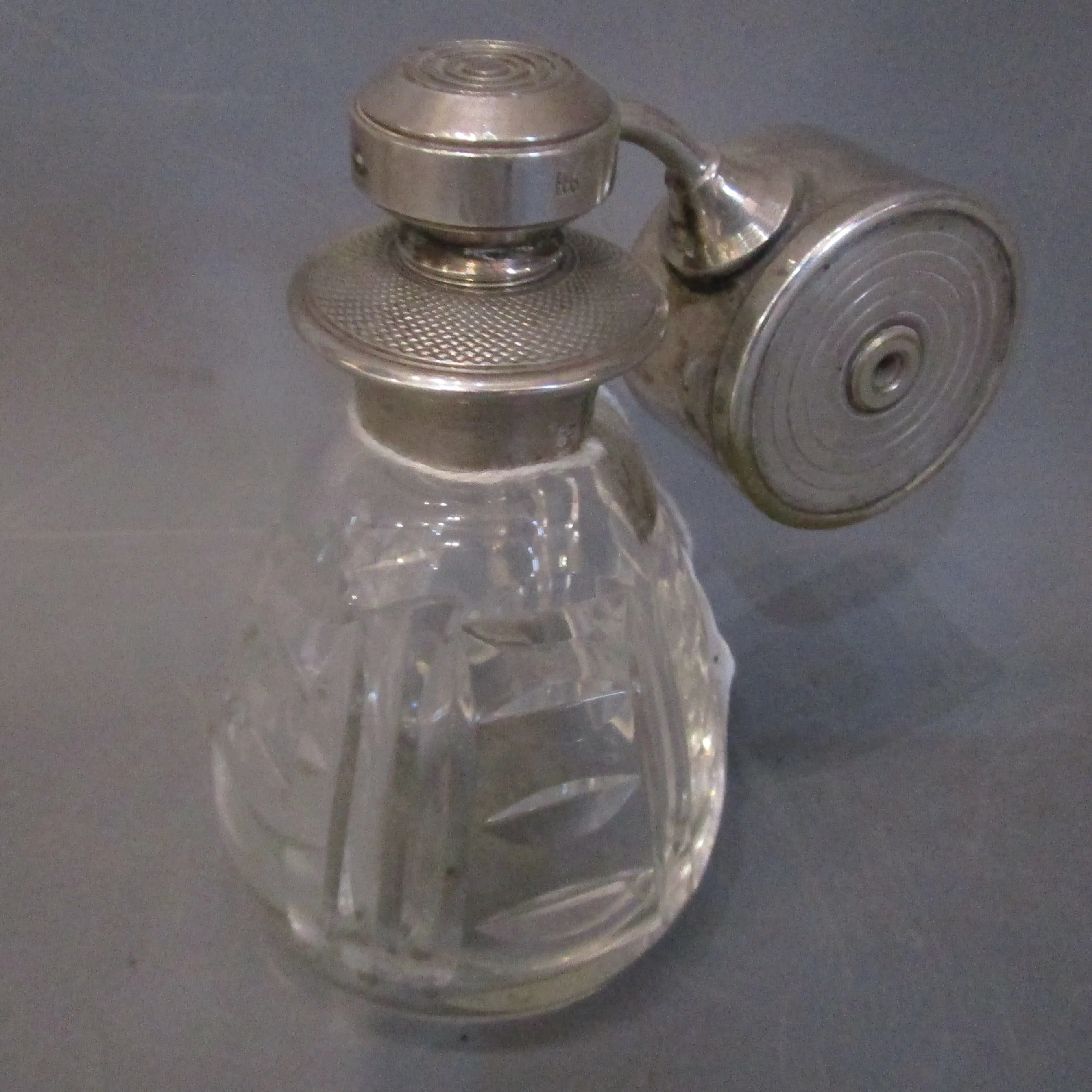 Sterling Silver & Glass Atomiser Perfume Bottle Antique c1930