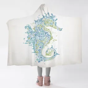 Sugar Seahorse Hooded Blanket