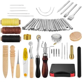 Sunolga Leather Craft Hand Tool Kit | 59 pieces to sew by hand