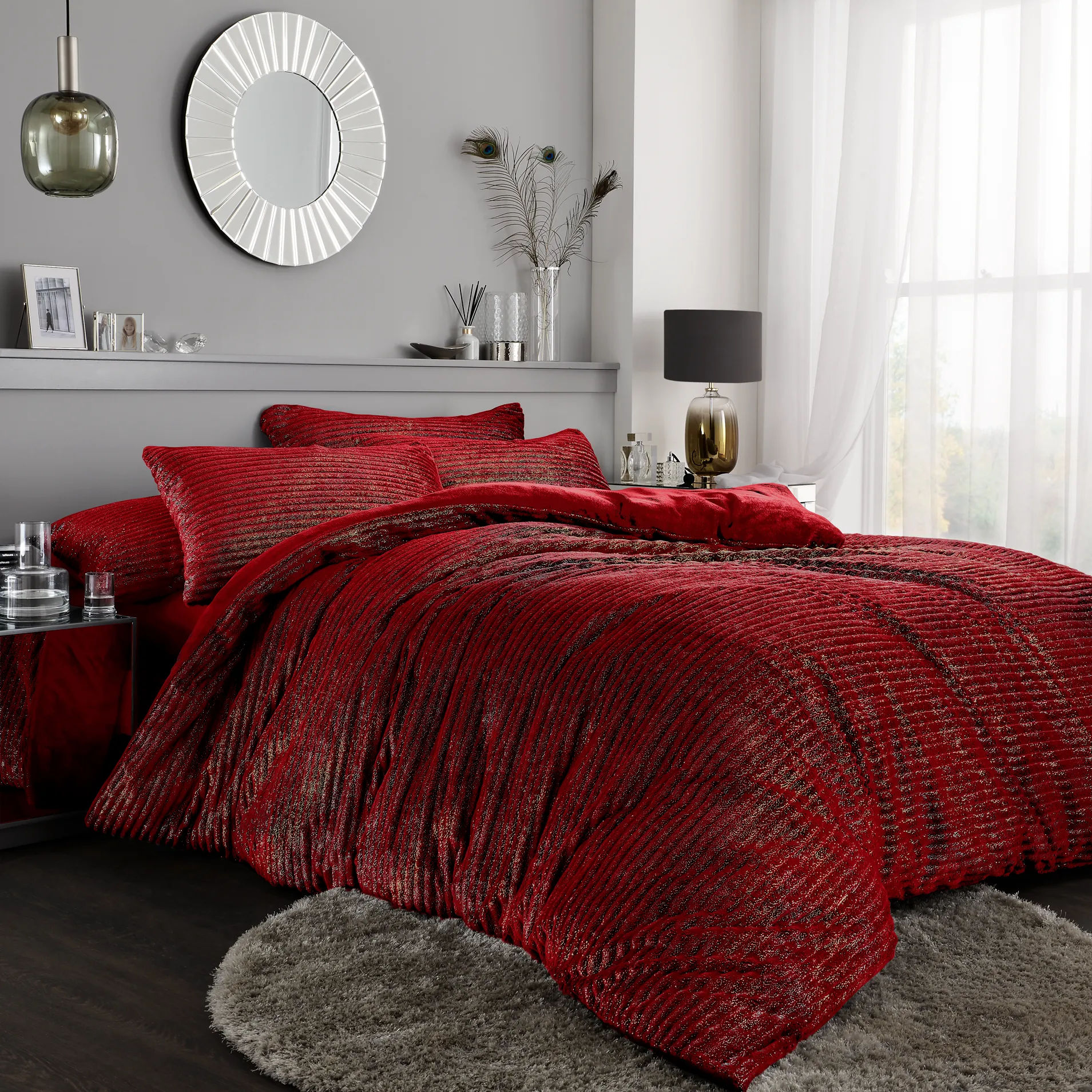 Teddy Chunky Rib With Glitter Duvet Set