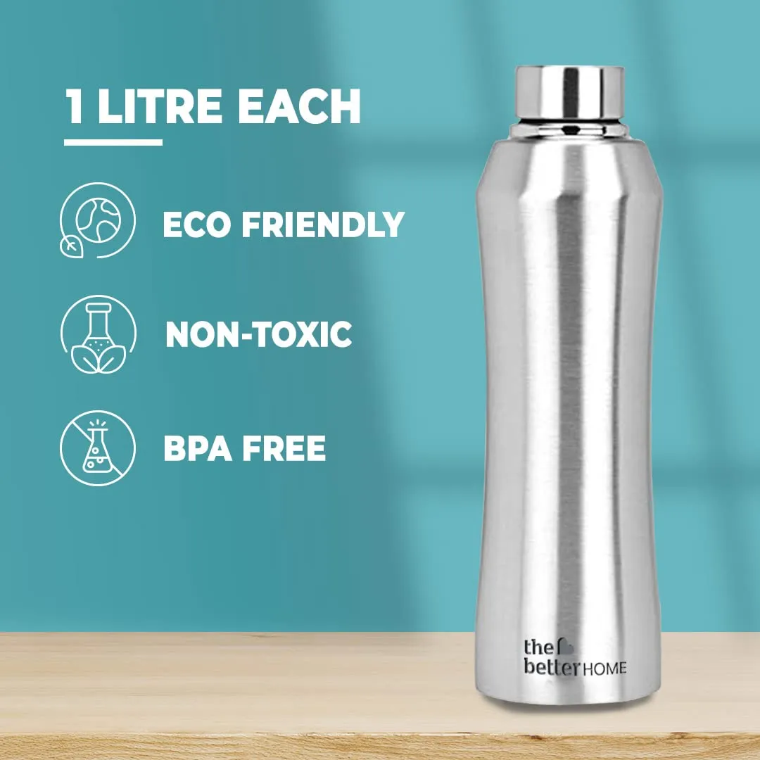 The Better Home Steel Water Bottle (50Pcs-1 Litre) Water Bottle For Kids School | Water Bottle For Home | Leak- Proof BPA Free | Gym Water Bottle | Water Bottle For Office | Aesthetic Water Bottle