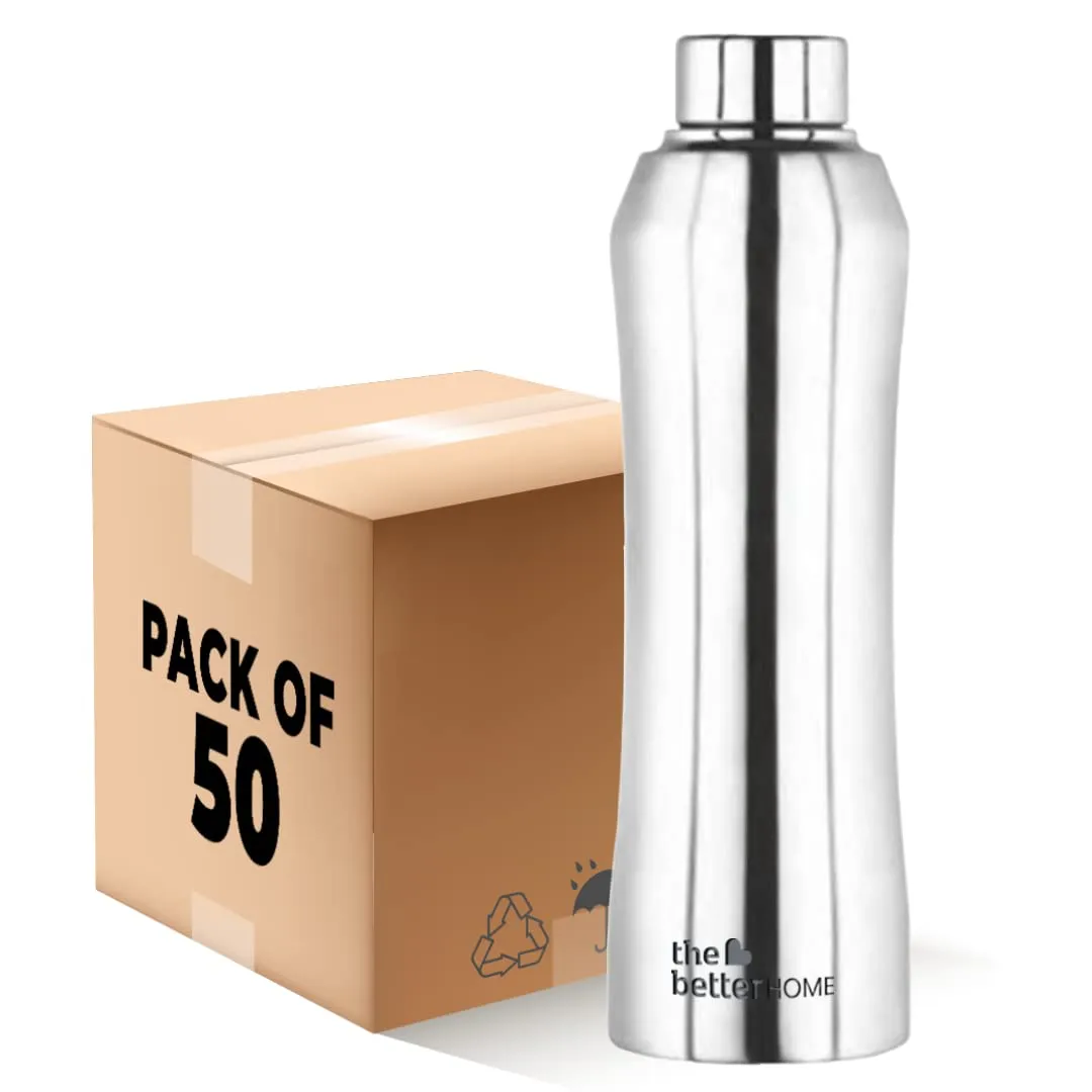 The Better Home Steel Water Bottle (50Pcs-1 Litre) Water Bottle For Kids School | Water Bottle For Home | Leak- Proof BPA Free | Gym Water Bottle | Water Bottle For Office | Aesthetic Water Bottle