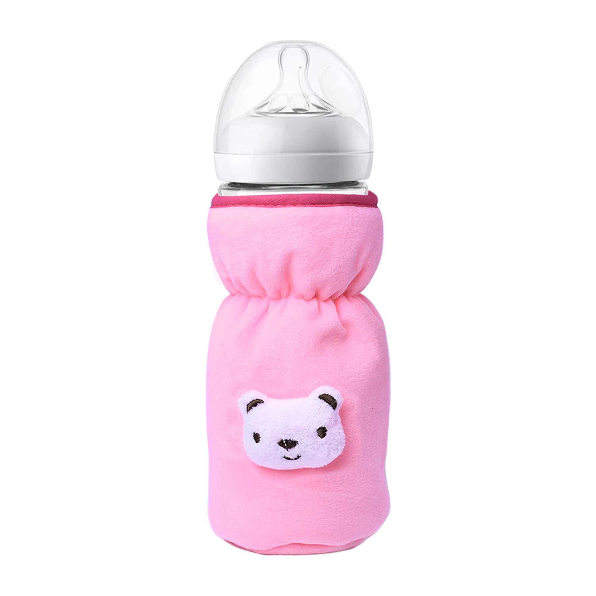 THE LITTLE LOOKERS Bottle Cover for Philips Avent/Wide Neck Feeders Soft Plush Stretchable Baby Feeding Bottle Cover with Easy to Hold Strap Wide Neck 240-330ml/8-11OZ