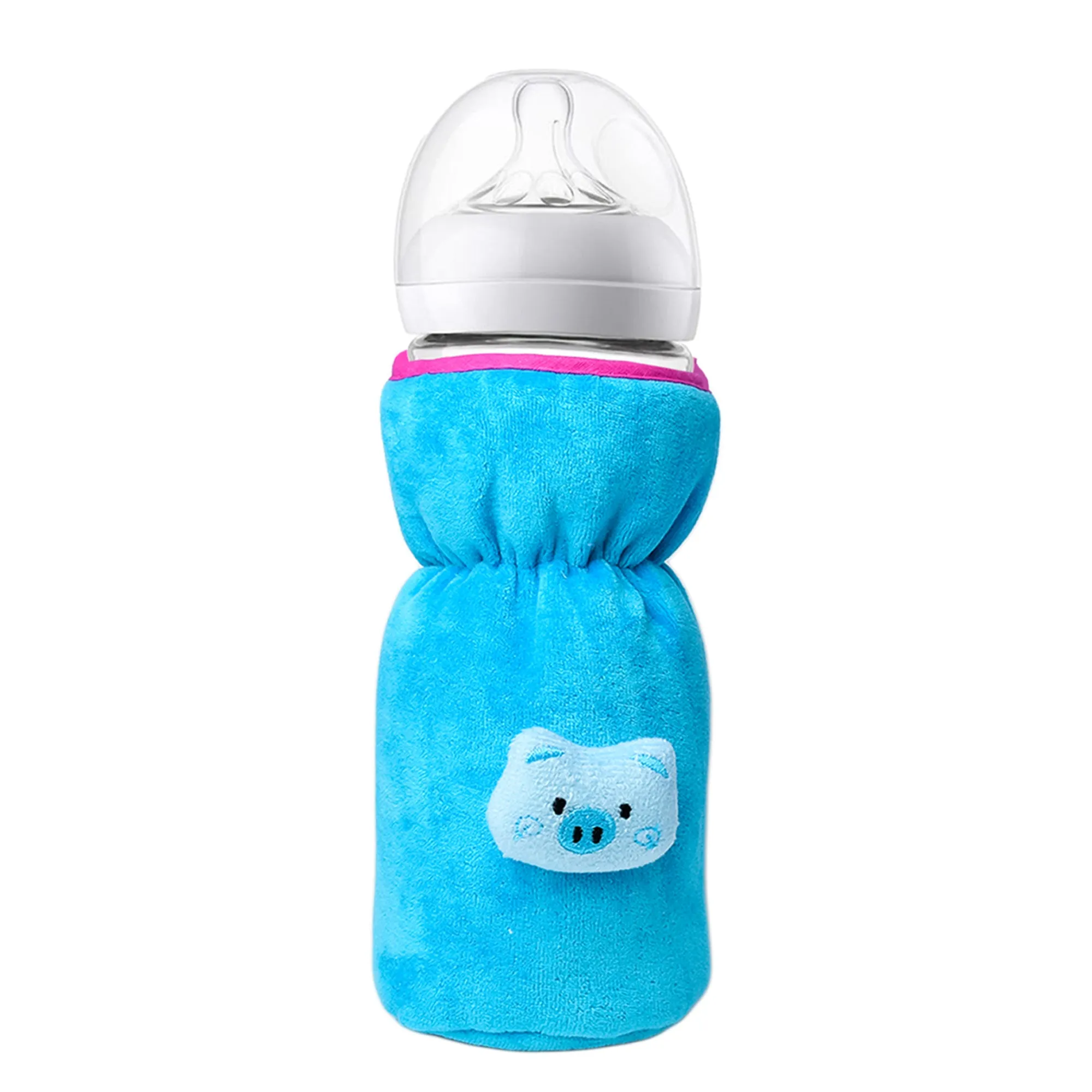 THE LITTLE LOOKERS Bottle Cover for Philips Avent/Wide Neck Feeders Soft Plush Stretchable Baby Feeding Bottle Cover with Easy to Hold Strap Wide Neck 240-330ml/8-11OZ