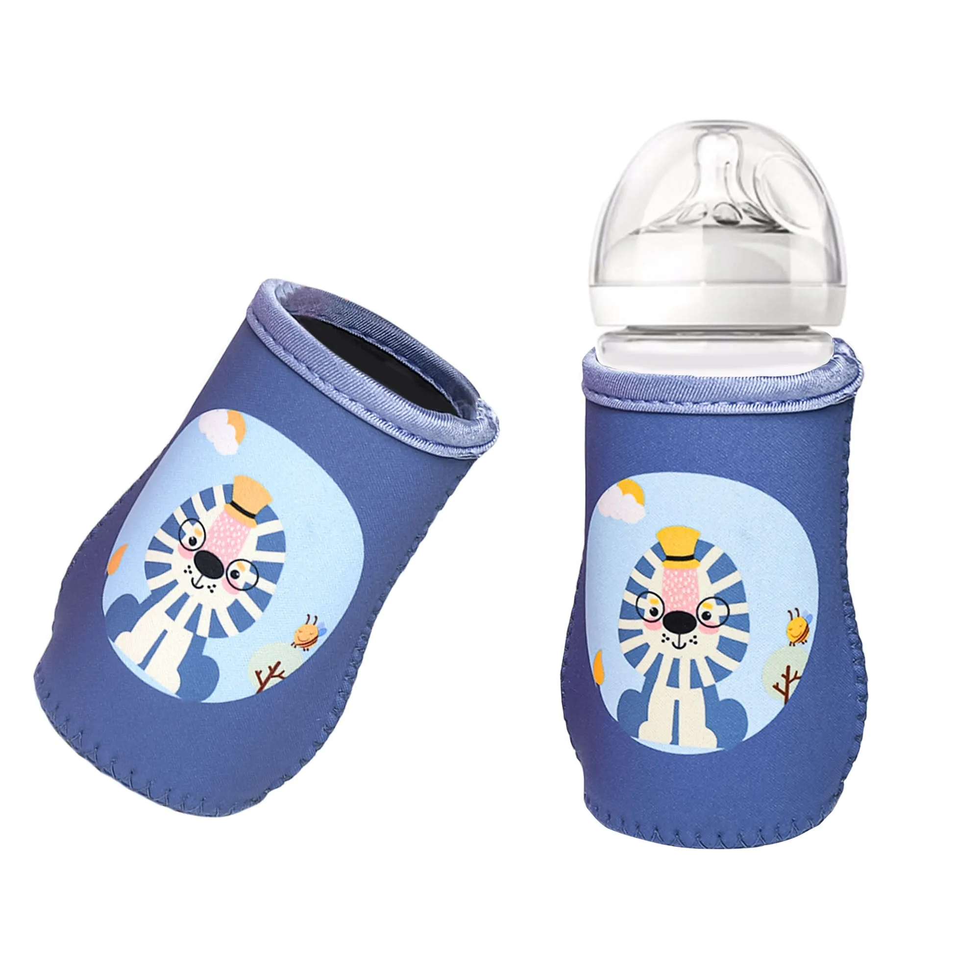 THE LITTLE LOOKERS Cute Animated Patterned Soft Stretchable Baby Feeding Bottle Cover for 125ml, 150ml to 240ml (Pack of 1)