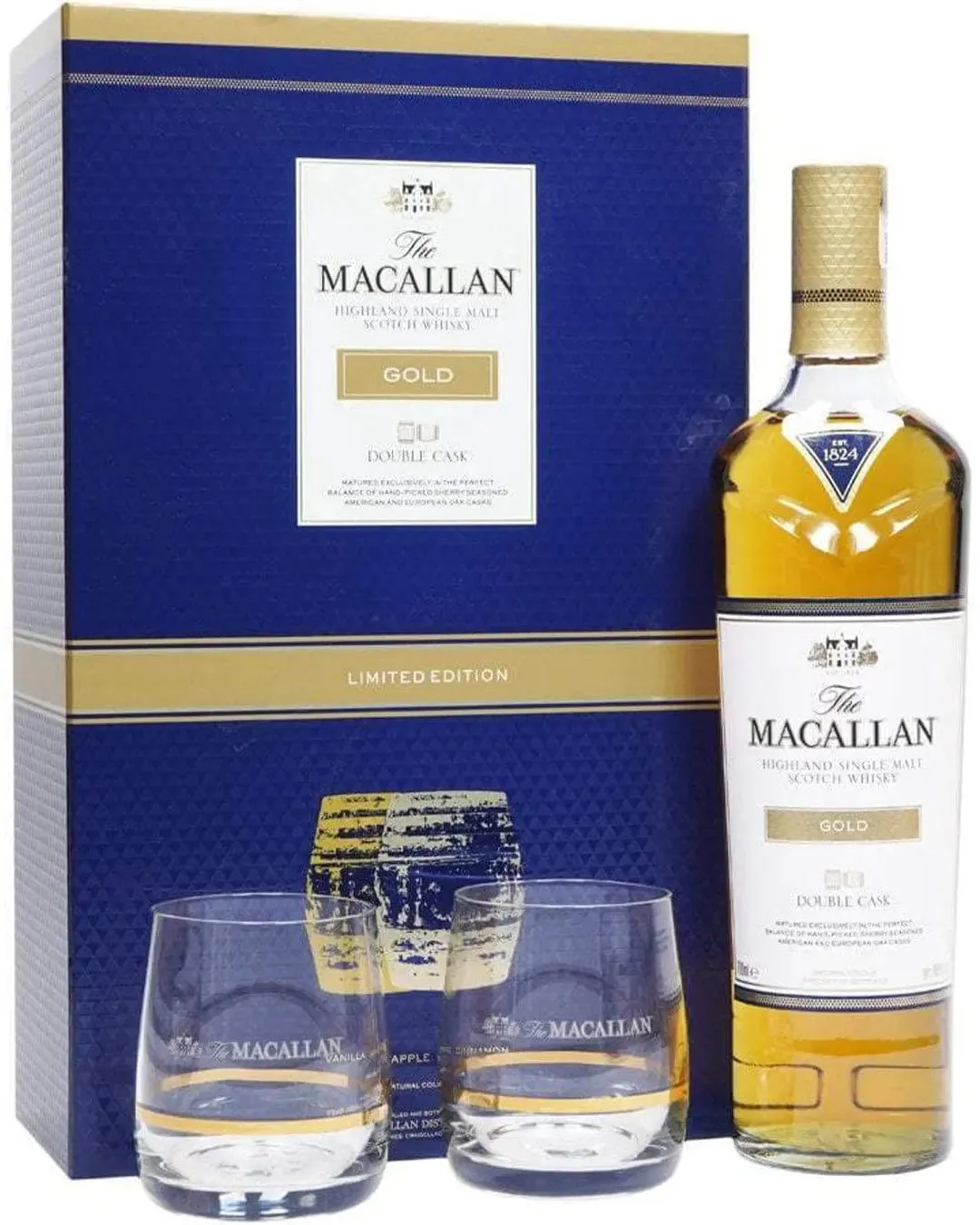 The Macallan Gold Double Cask - 2 Glasses Gift Pack, 70 cl