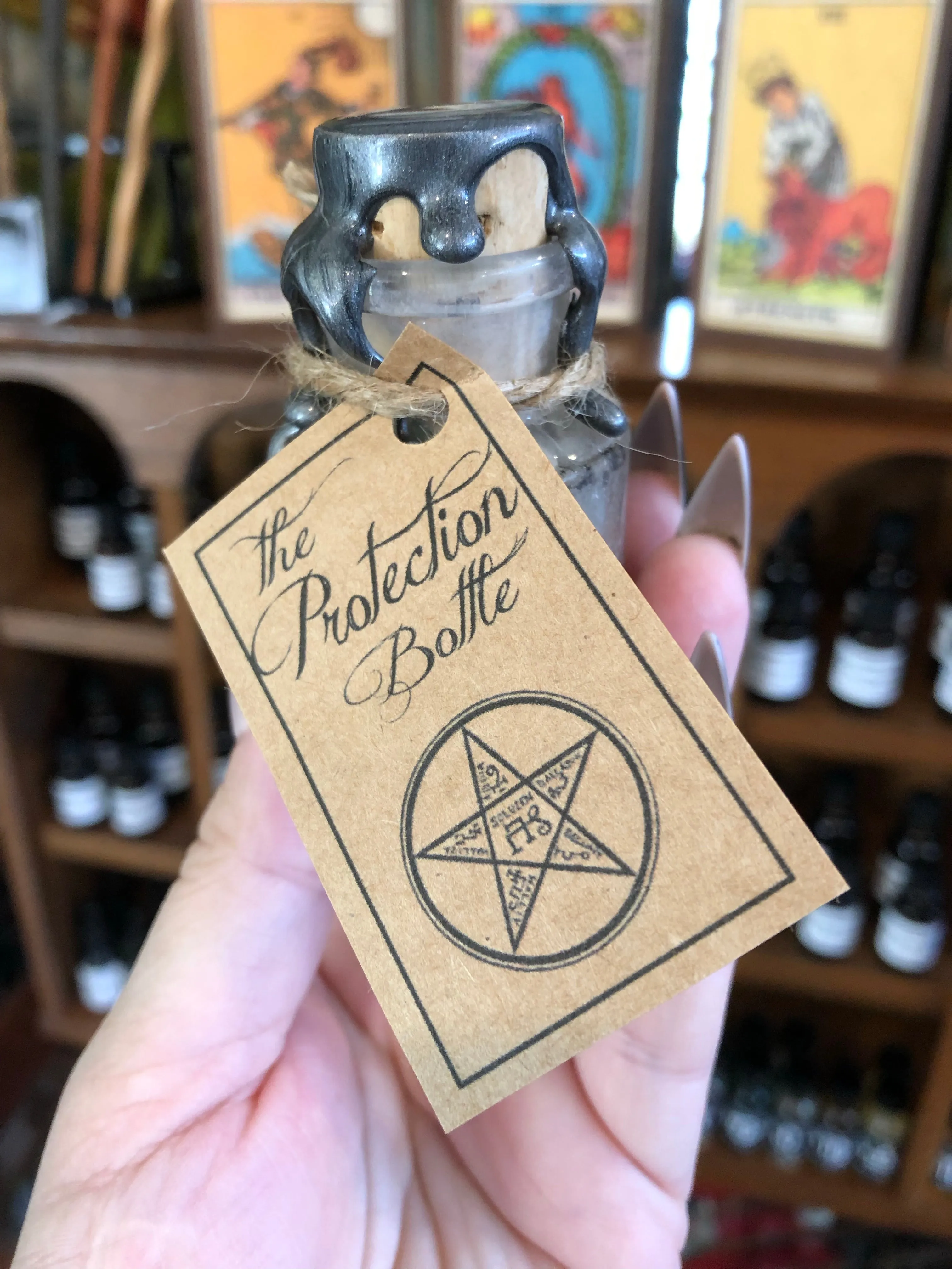 The Protection Bottle - Spell Bottle - Vintage Bottle - Herbs & Crystals