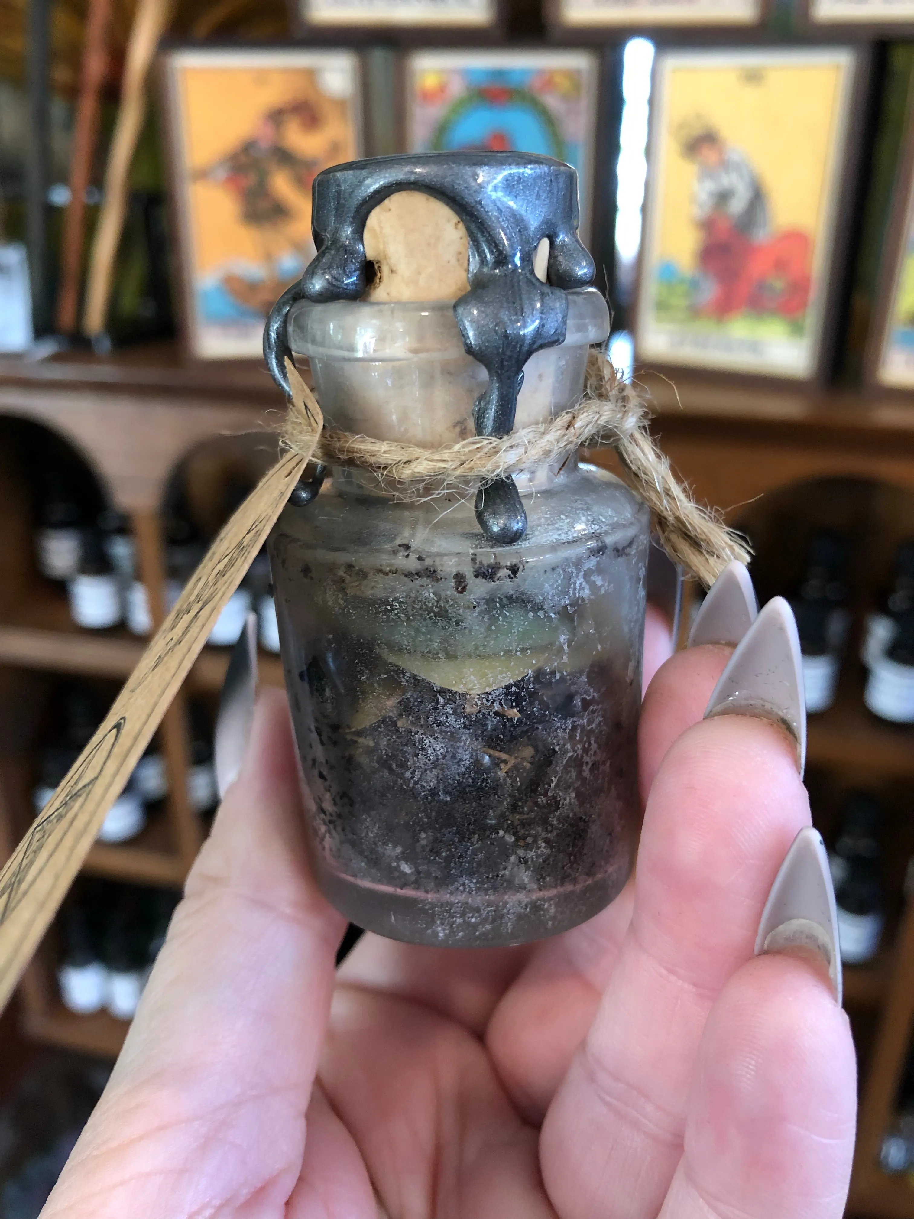 The Protection Bottle - Spell Bottle - Vintage Bottle - Herbs & Crystals