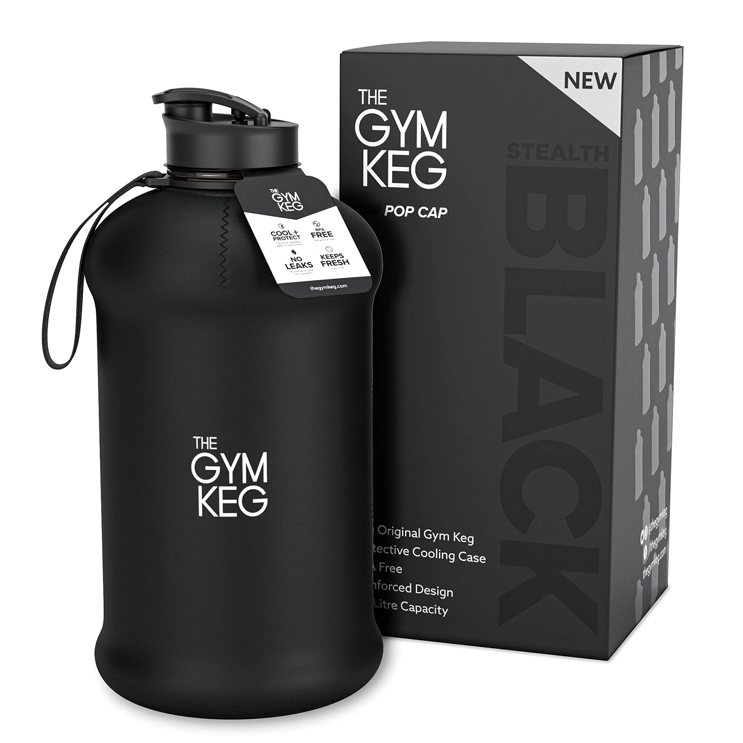 The Sports Water Bottle 2.2 L Insulated | Half Gallon | Carry Handle | Big Water Jug