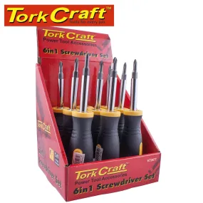 TORK CRAFT SCREWDRIVER 6 IN 1 CRV BITS PER BOX OF 9 KT2677