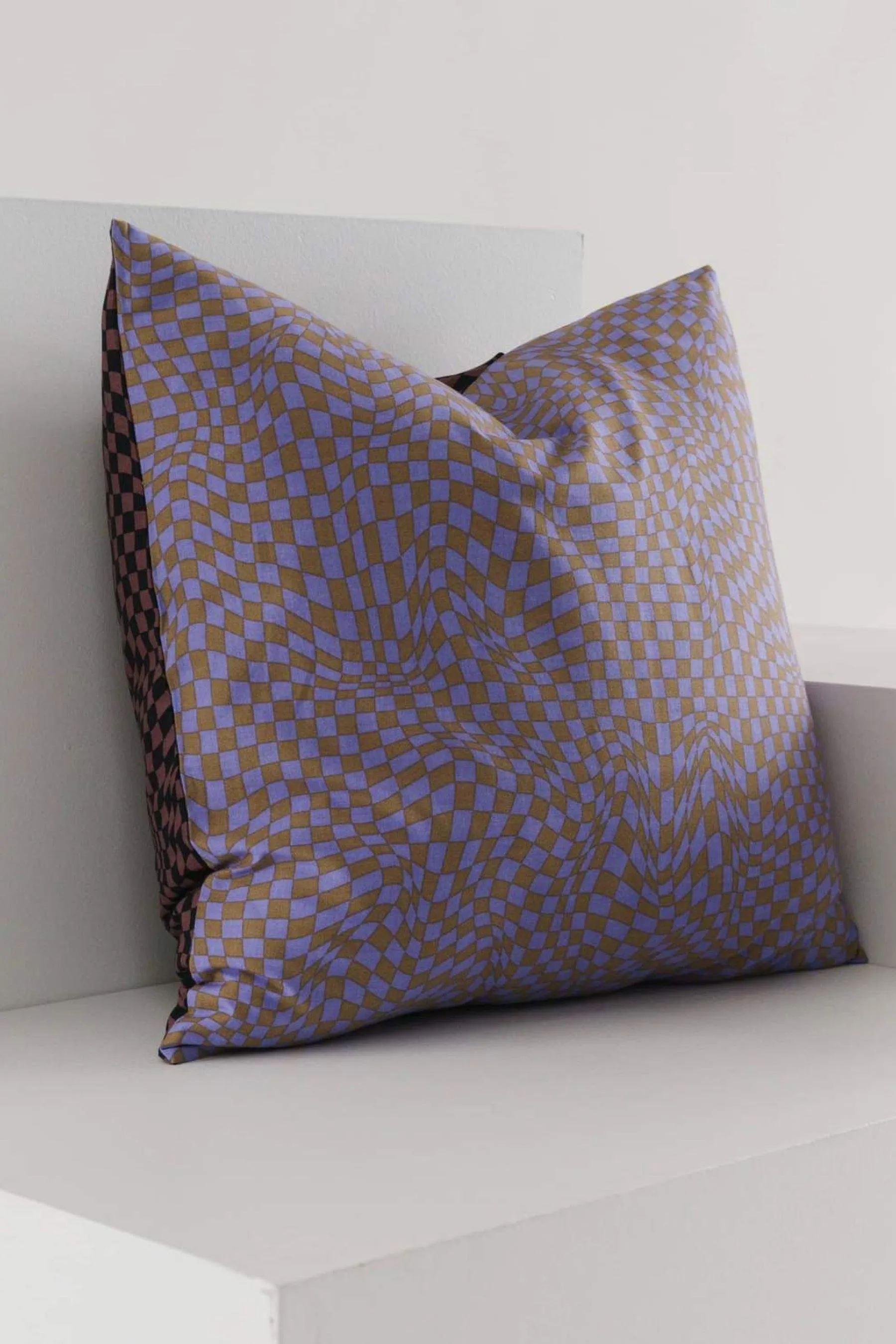 Trippy Checker Mix Throw Pillow Case