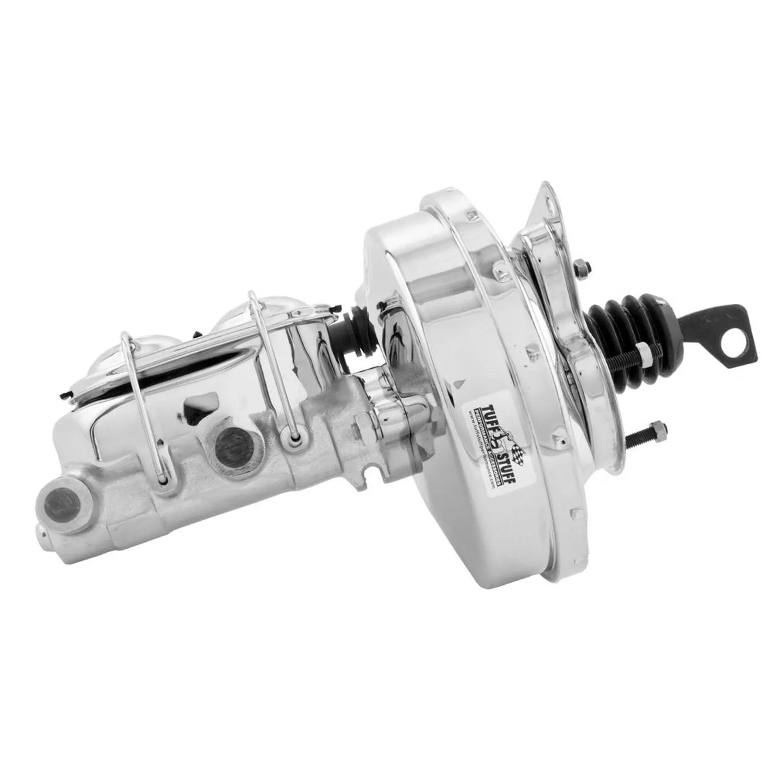 Tuff Stuff 9" Brake Booster w/ Dual Reservoir Master Cylinder - 1 1/8" Bore - Single Diaphragm - Chrome - Ford Mustang 1967 - 70