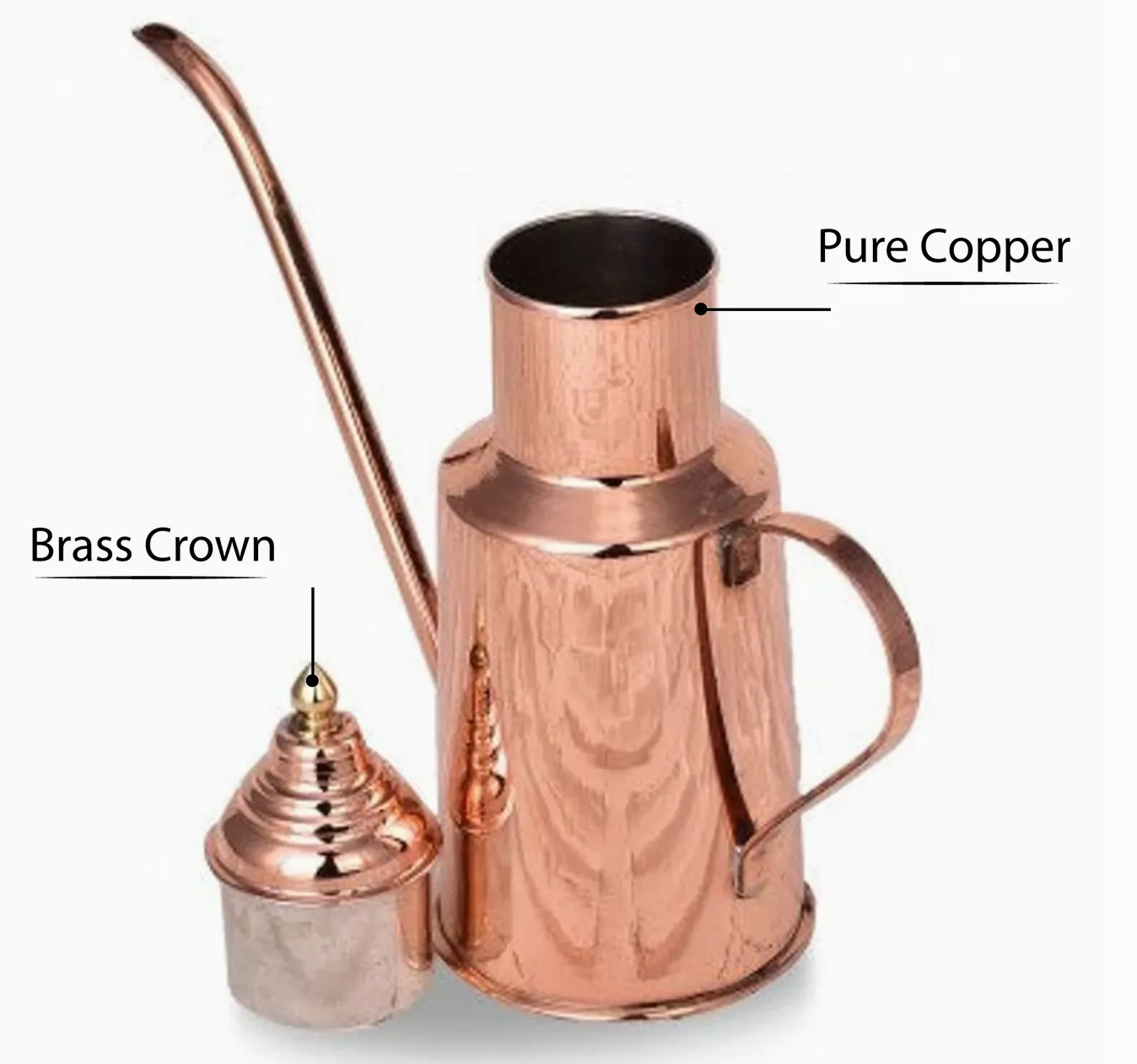 Turkish Copper Oil Bottle Dispenser - 17oz.