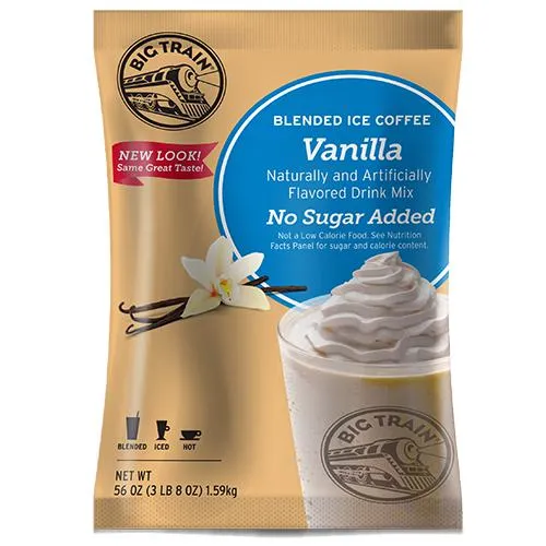 Vanilla Latte No Sugar Added Blended Ice Coffee - Big Train Mix - Bag 3.5 pounds