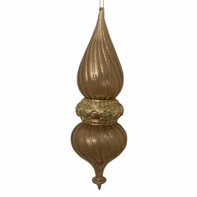 Venetian Style Large Gold Glass Finial Ornament - Pale Gold