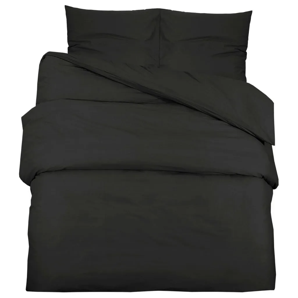 vidaXL Duvet Cover Set Black 225x220 cm Light-weight Microfiber