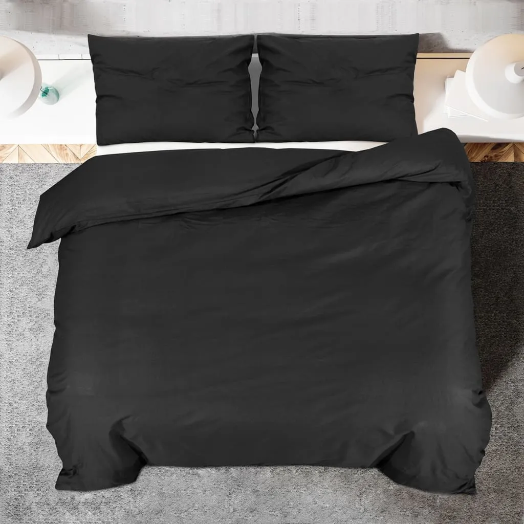 vidaXL Duvet Cover Set Black 225x220 cm Light-weight Microfiber