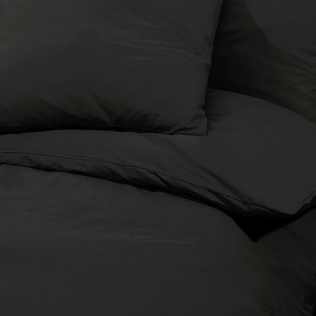 vidaXL Duvet Cover Set Black 225x220 cm Light-weight Microfiber