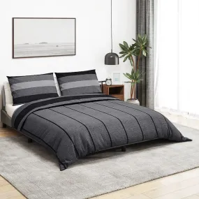 vidaXL Duvet Cover Set Dark Grey 260x220 cm Cotton