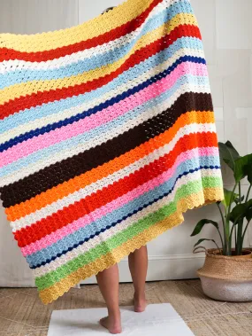 Vintage Rainbow Stripe Blanket