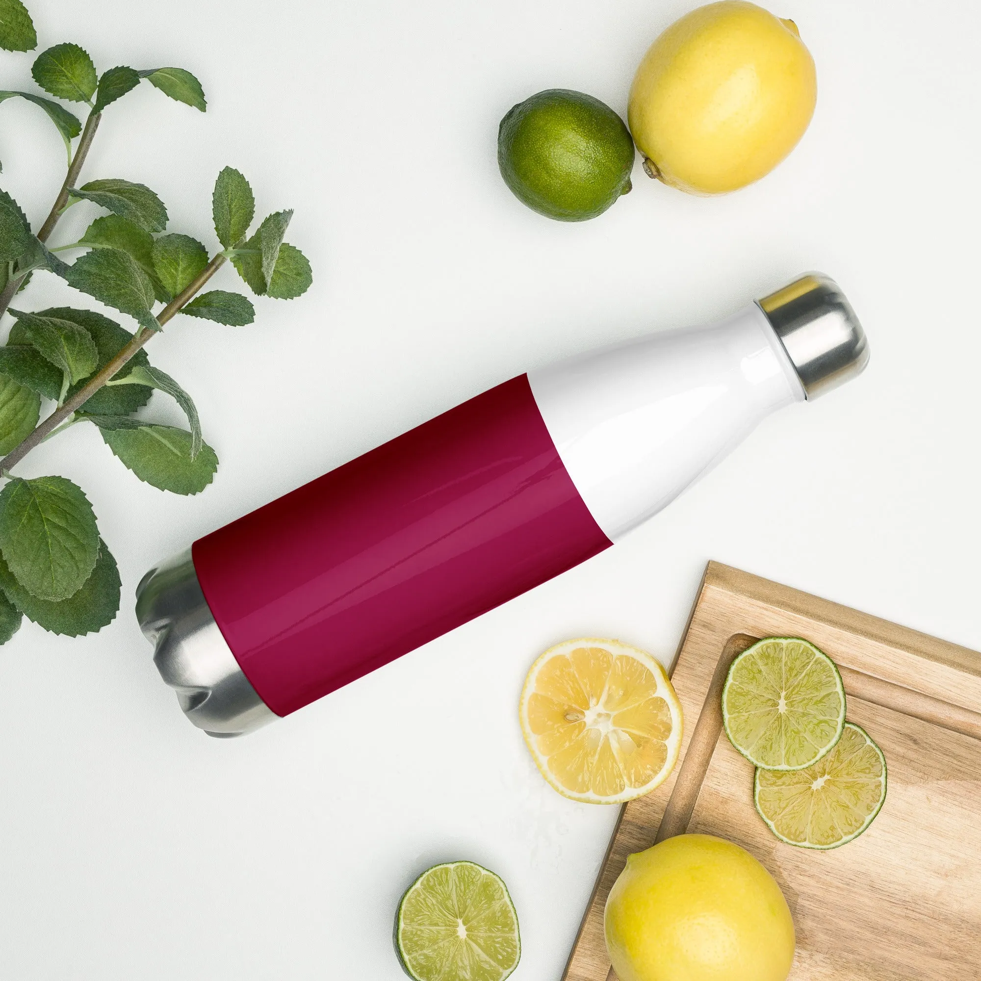 Wine Red Stainless Steel Water Bottle