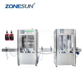 ZONESUN ZS-FAL180AD Automatic Whisky Filling Capping Machine With Dust Cover For Production Line